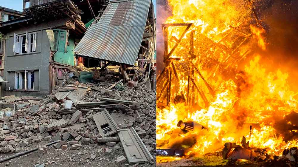 കശ്മീരി ഭീകരരുടെ വീടുകൾ സ്ഫോടനത്തിൽ തകർത്തു