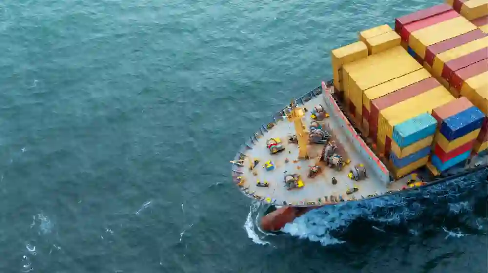 containers fell into the sea
