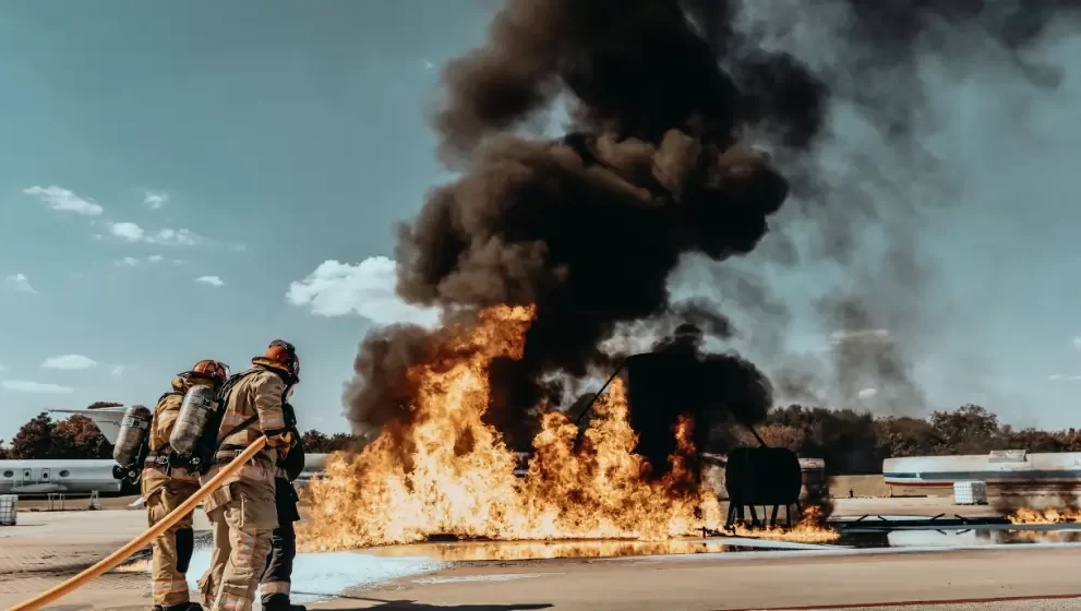 Britain Southend Airport plane crash after takeoff sparks fire